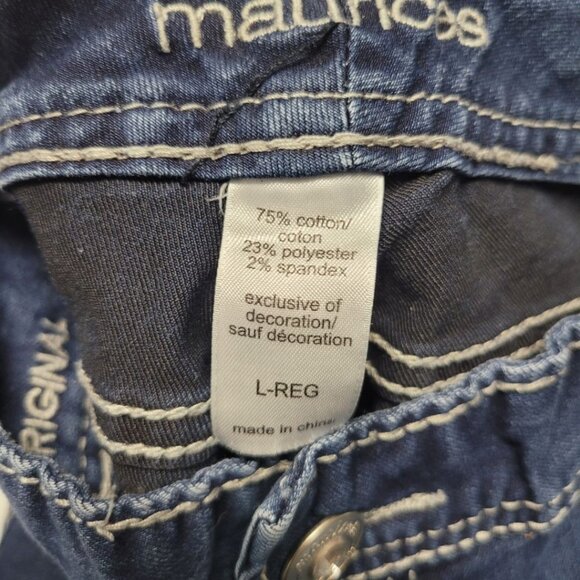 Maurices Jeans Blue Denim Skinny Ankle Sequins Embroidered Pockets Womens L Reg - Picture 5 of 7
